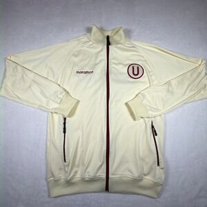 Marathon Universitario de Deportes Soccer Track Jacket Cream Maroon Mens Large